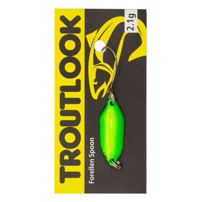 Troutlook Forellen Spoon Clash 2,60cm - 2,1g - Green-Black-Glitter UV