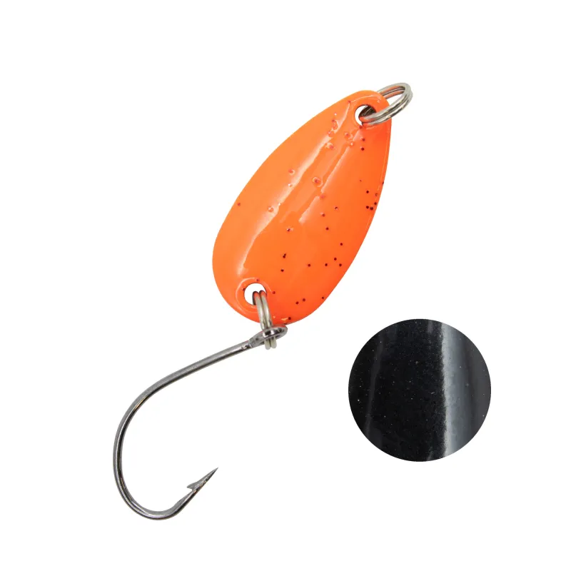 Troutlook Forellen Spoon Extasy jr. 2,29cm - 1,8g - Orange-Black -Glitter UV
