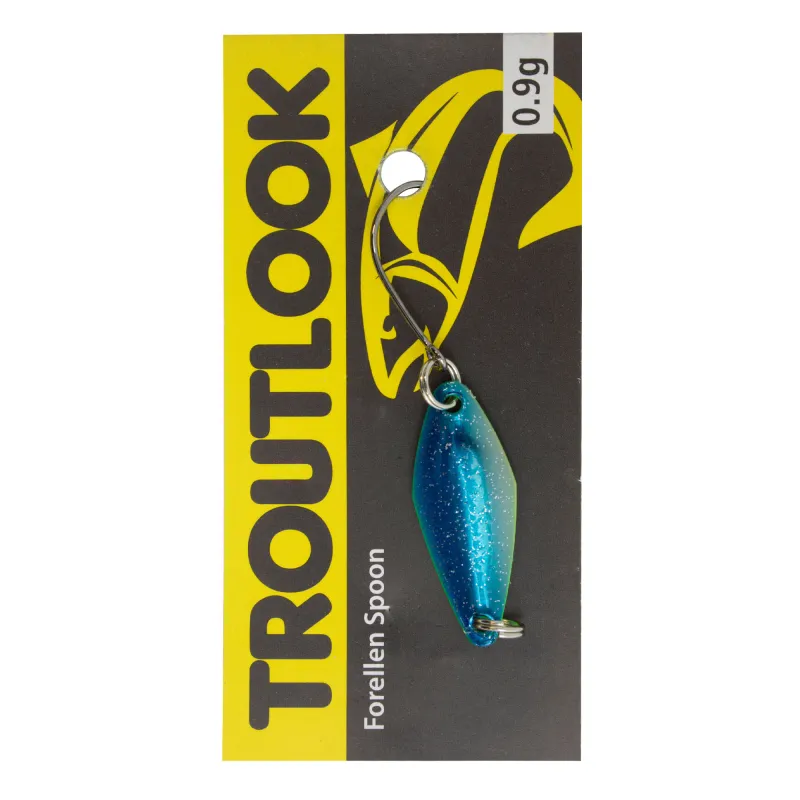 Troutlook Forellen Spoon Hunter jr. 2,77cm - 0,9g - Blue-Glitter-Yellow UV