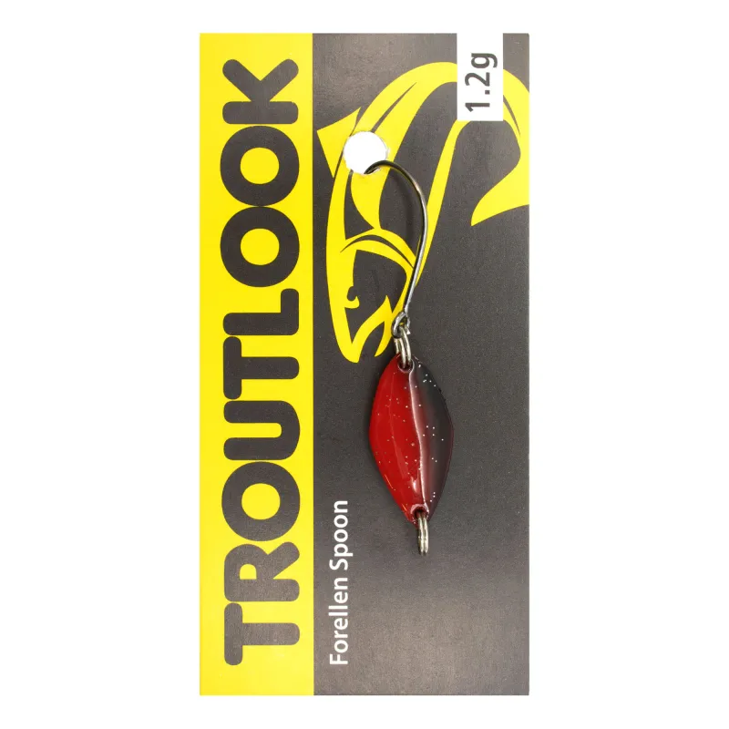 Troutlook Forellen Spoon Mosquito 2,10cm - 1,2g - Red-Black-Silver-Glitter