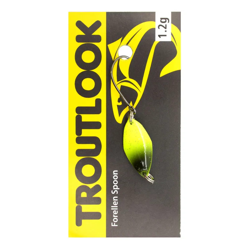 Troutlook Forellen Spoon Mosquito 2,10cm - 1,2g - Yellow-Black-Glitter UV