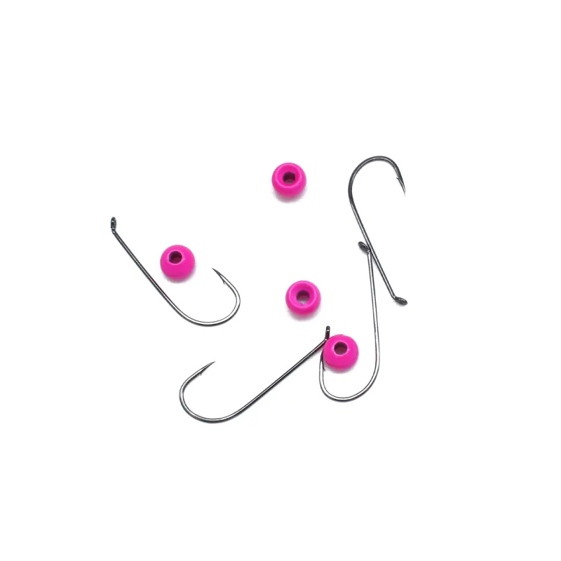 Troutlook Forellen Tungsten Jig spezial Hook 4 Stück - Gr. 6 - 3,8mm - Fluo-Pink