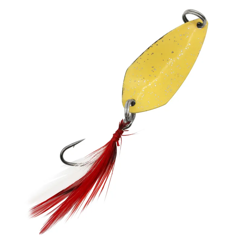 Troutlook Forellenkelle Spoon im Federkleid 2,7g - green tiger/white/red