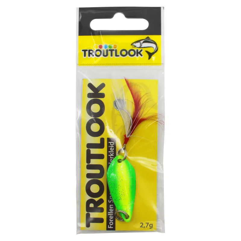 Troutlook Forellenkelle Spoon im Federkleid 2,7g - yellow/green/glitter
