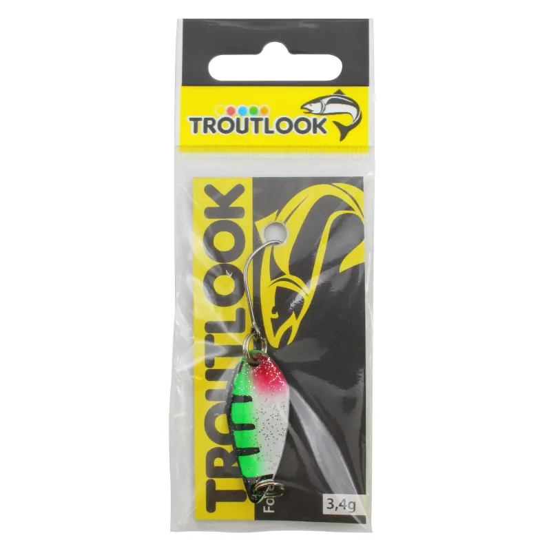 Troutlook Forellenkelle Spoon 3,4g - green tiger/white/red