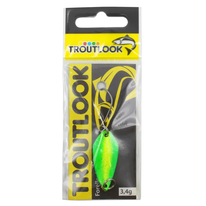Troutlook Forellenkelle Spoon 3,4g - yellow/green/chrom/glitter