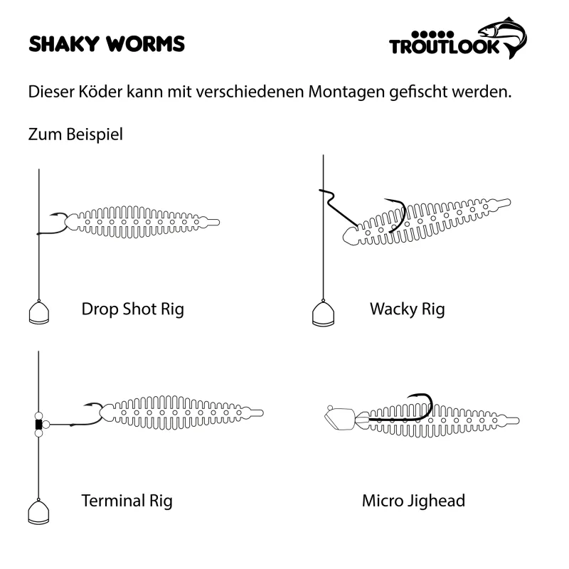 Troutlook Shaky Worms 6,0cm - 1,2g - Neon Pink