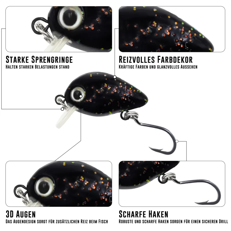 Troutlook Trout Crank 2,5cm - 1,6g - Black