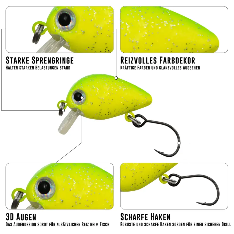 Troutlook Trout Crank 2,5cm - 1,6g - Chartreuse