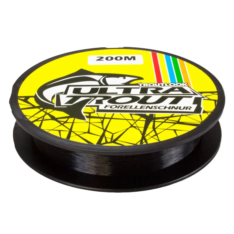 Troutlook Ultratrout Forellen Schnur 200m - 0,18mm - 4,05 kg - tiefschwarz