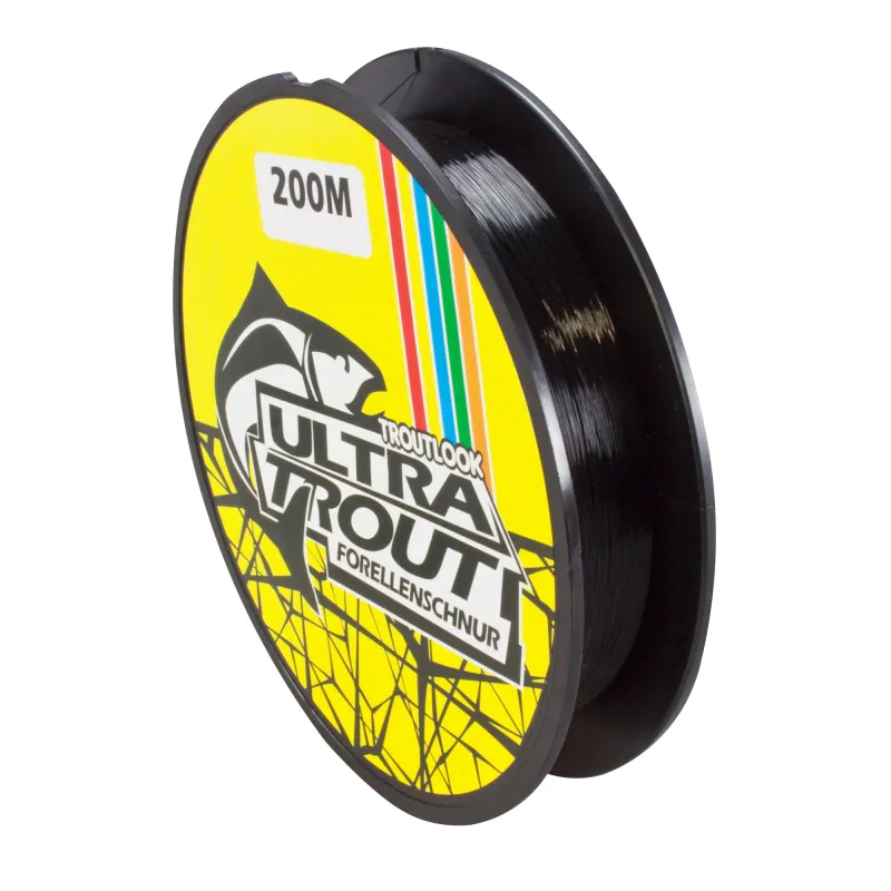 Troutlook Ultratrout Forellen Schnur 200m - 0,20mm - 4,70 kg - tiefschwarz