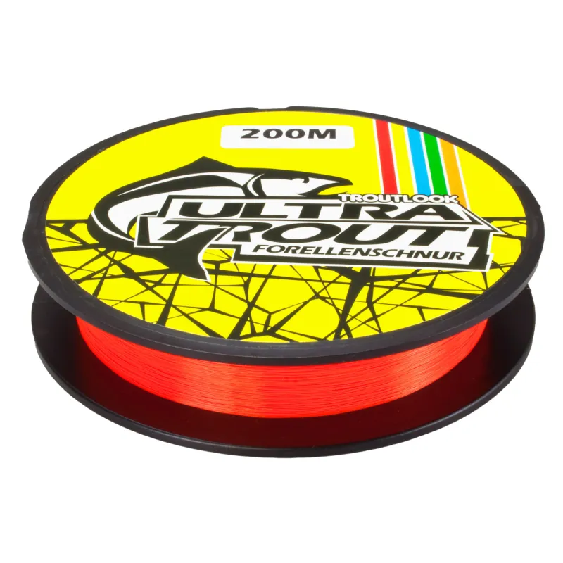 Troutlook Ultratrout Forellen Schnur 200m - 0,22mm - 5,45 kg - signalorange