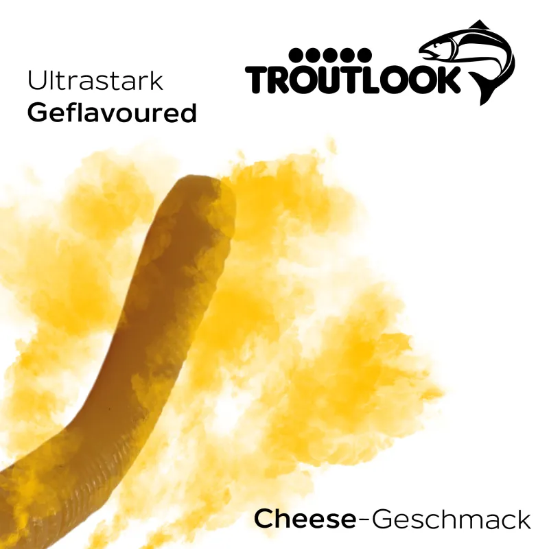 Troutlook Worma Lures - Fat Wormy Competition Cheese - 5,5cm - 12 Stück - Coffee