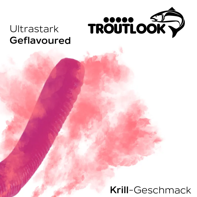 Troutlook Worma Lures - Fat Wormy Krill - 8,5cm - 7 Stück - Pink Spezial