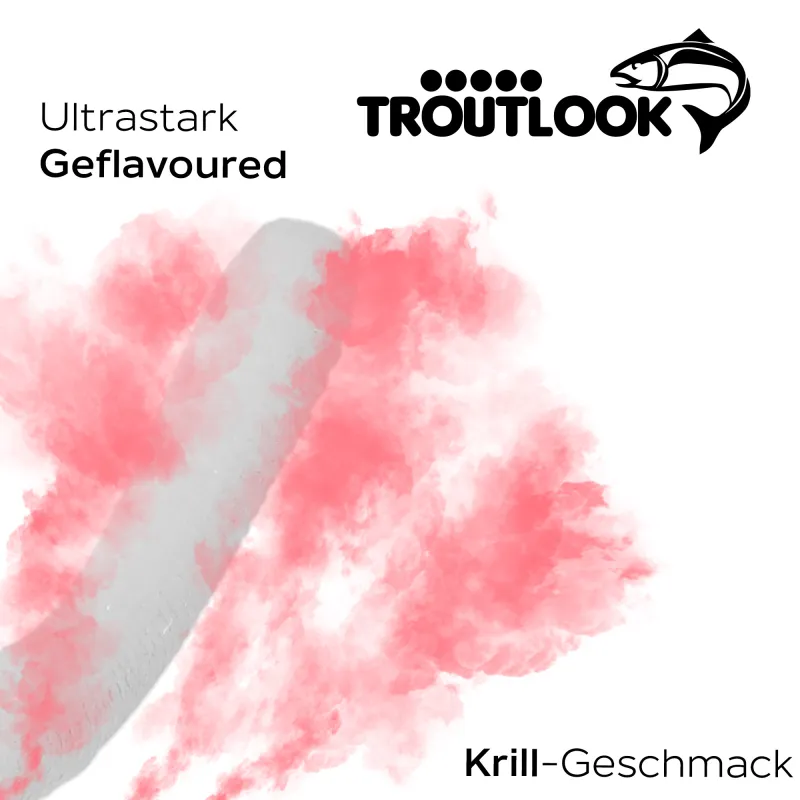Troutlook Worma Lures - Fat Wormy Krill - 8,5cm - 7 Stück - White Pearl