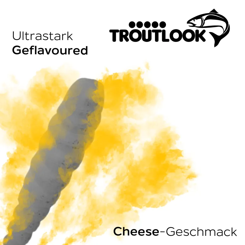 Troutlook Worma Lures - Largio Cheese - 3,5cm - 15 Stück - Black
