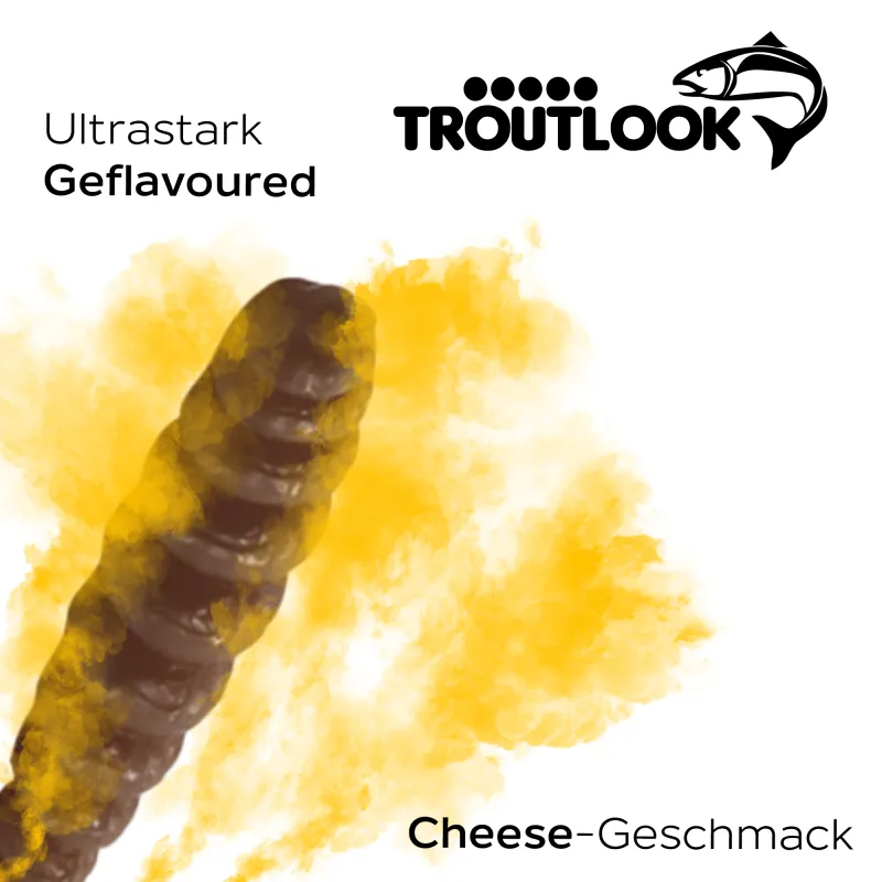 Troutlook Worma Lures - Largio Cheese - 3,5cm - 15 Stück - Brown