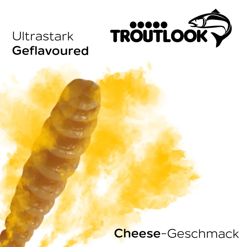 Troutlook Worma Lures - Largio Cheese - 3,5cm - 15 Stück - Coffee