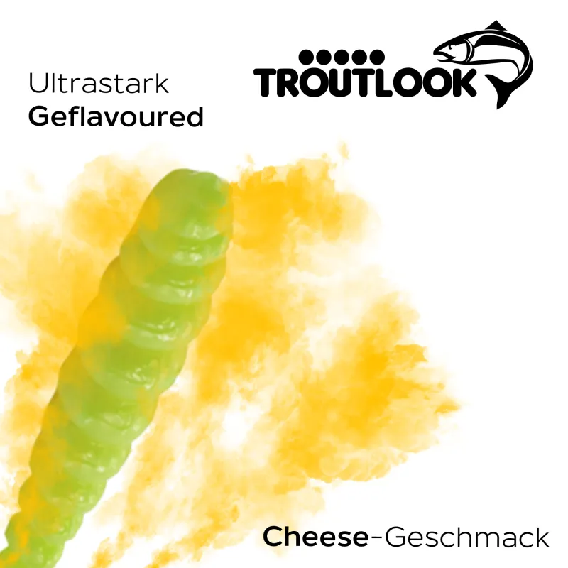 Troutlook Worma Lures - Largio Cheese - 3,5cm - 15 Stück - Kiwi Green