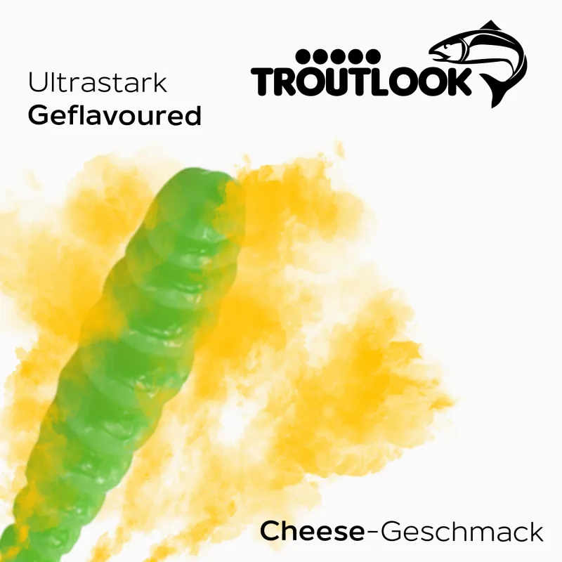 Troutlook Worma Lures - Largio Cheese - 3,5cm - 15 Stück - Olive