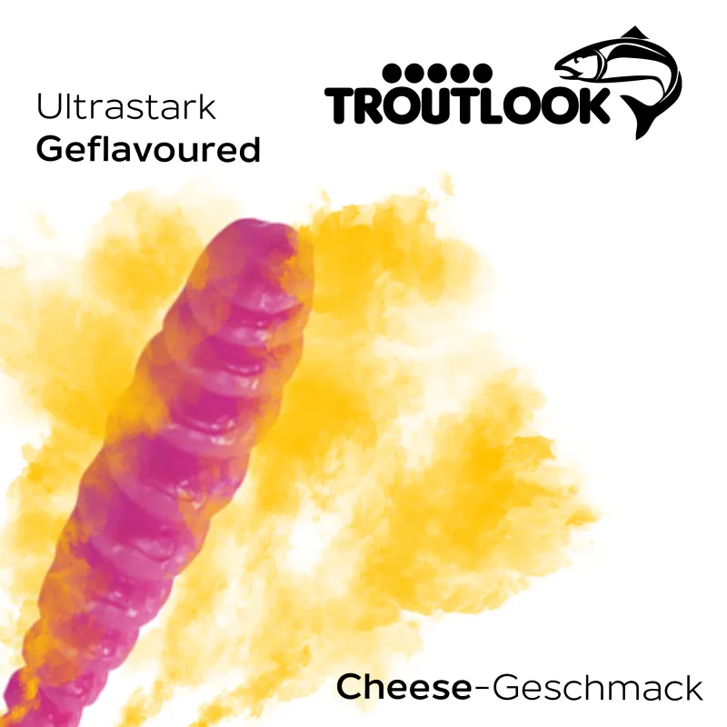 Troutlook Worma Lures - Largio Cheese - 3,5cm - 15 Stück - Pink Spezial