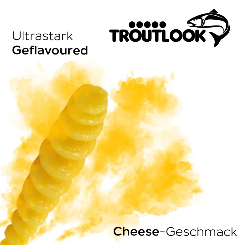 Troutlook Worma Lures - Largio Cheese - 3,5cm - 15 Stück - Pure Yellow