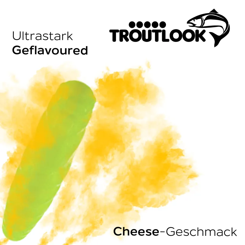 Troutlook Worma Lures - Largos Slim Cheese - 3,5cm - 15 Stück - Kiwi Green