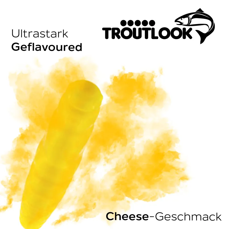 Troutlook Worma Lures - Largos Slim Cheese - 3,5cm - 15 Stück - Pure Yellow