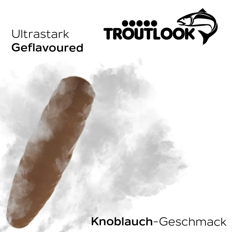 Troutlook Worma Lures - Largos Slim Garlic/Knoblauch - 3,5cm - 15 Stück - Brown