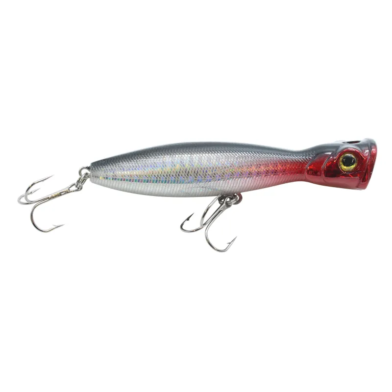 Viper Pro Scary Popp 10,00cm Silver Red Head 10cm - Silver Red Head - 18g - 1Stück