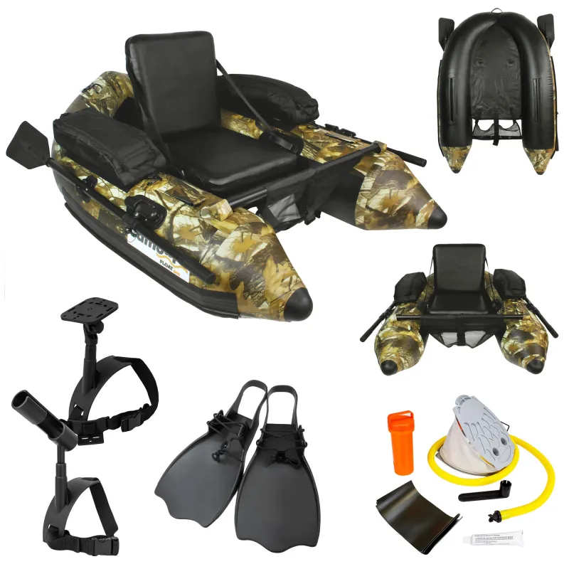 Waterside Belly Boat Camoura Float Pro Bundle