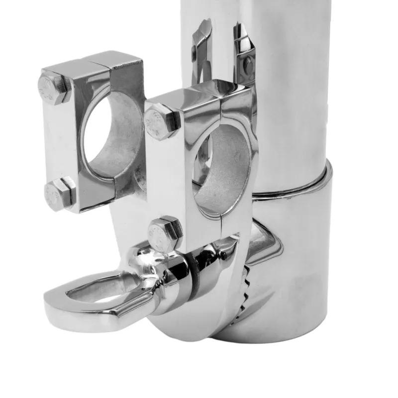 Waterside Bootsrutenhalter Edelstahl Reling Verstellbar silber - 31,5cm