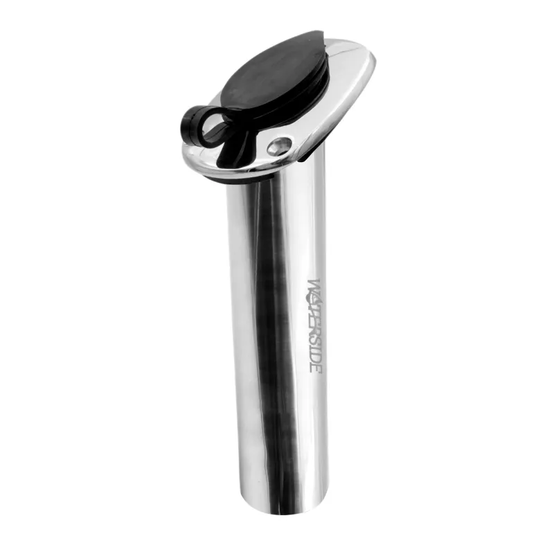Waterside Bootsrutenhalter Edelstahl Trolling mit Gummi-Kappe silber - 25cm