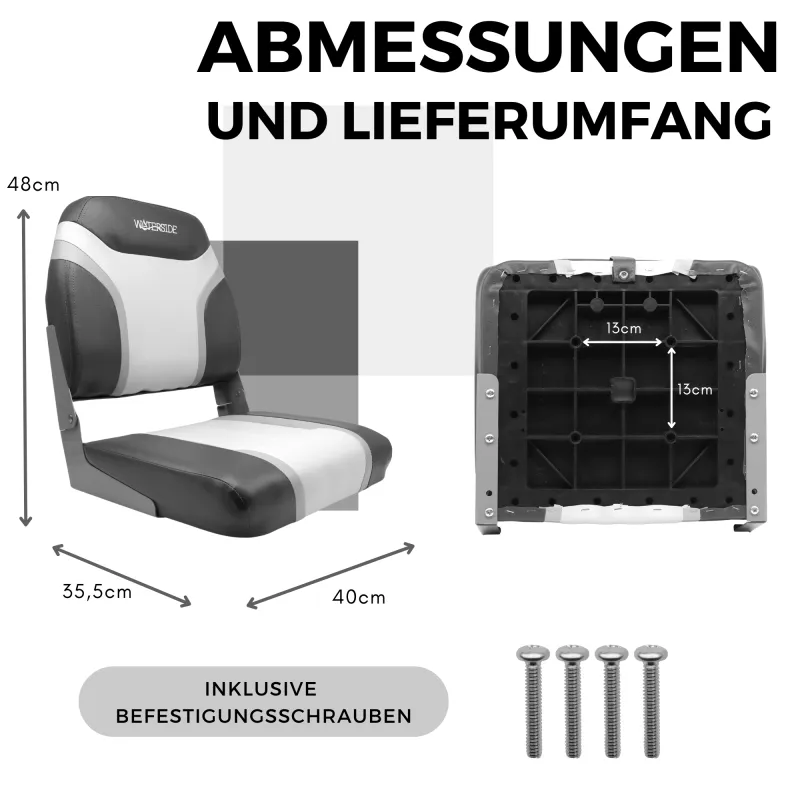 Waterside Captain Deluxe Bootssitz grau/weiß