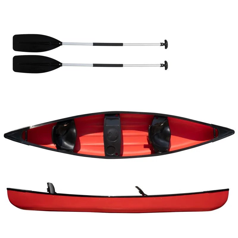 Waterside Element Kanu Tandem SET inkl. Sitz & Paddel 4,44m - rot