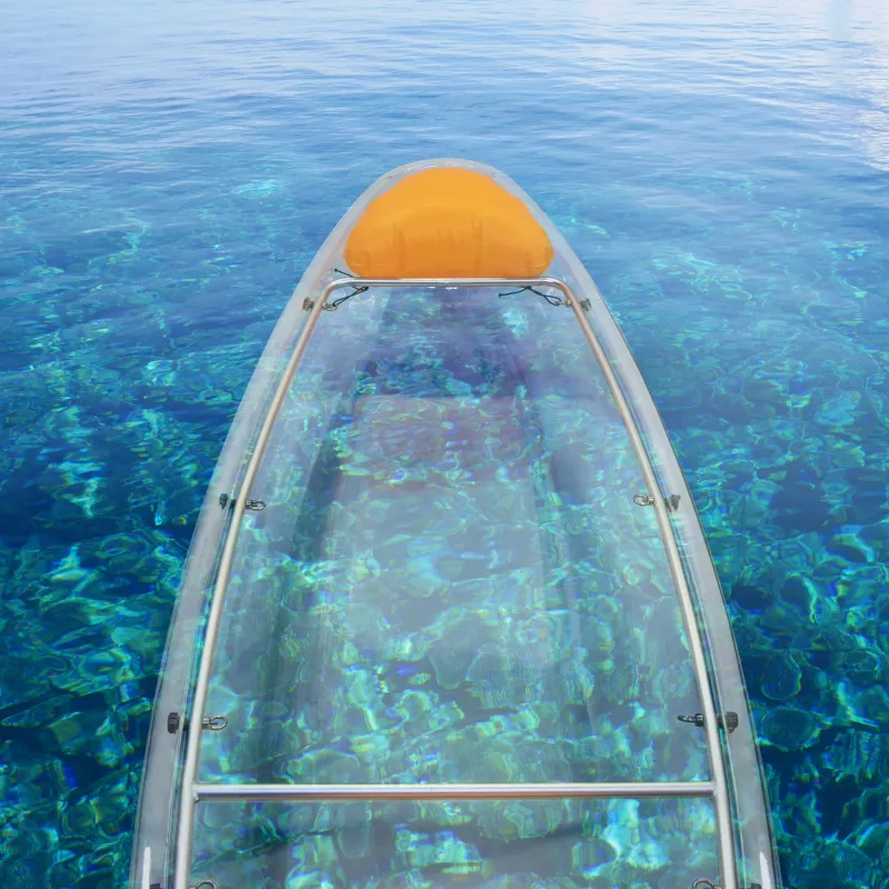 Waterside Kanu transparent 2,45m inkl. deluxe seat, 220cm paddle, 2 x safety ball