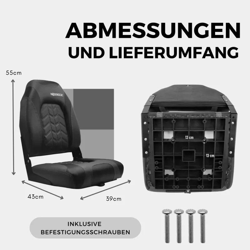 Waterside Luxus Low Back Bootssitz - Douglas - Dark Series charcoal-black