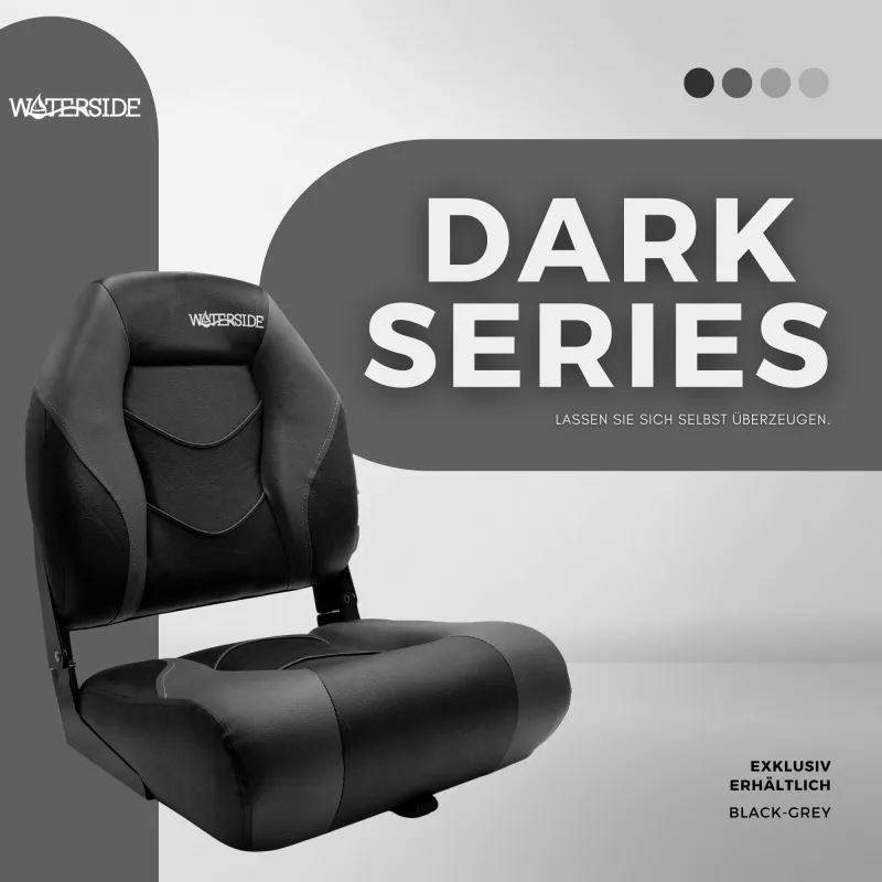 Waterside Luxus Low Back Bootssitz - Palmer - Dark Series black/grey