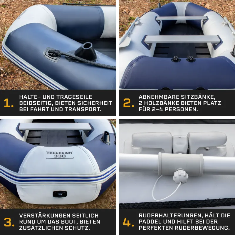 Waterside Schlauchboot Excursion 230 grau-dunkelblau - 3,30m x 1,45m