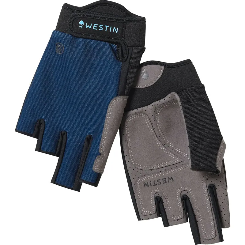 Westin Drip UPF Half Finger Glove Petrol Blue - Large
