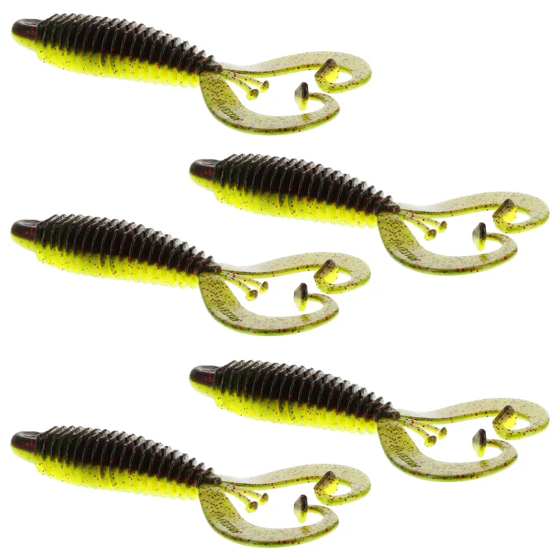 Westin RingCraw 9cm - Black/Chartreuse - 6g - 5 Stück