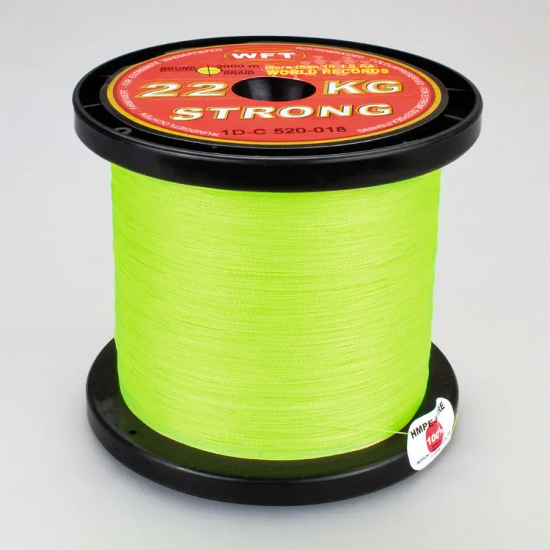 WFT 10KG Strong Schnur chartreuse 0,08mm 1m von der Großspule chartreuse - TK10kg - 0,08mm