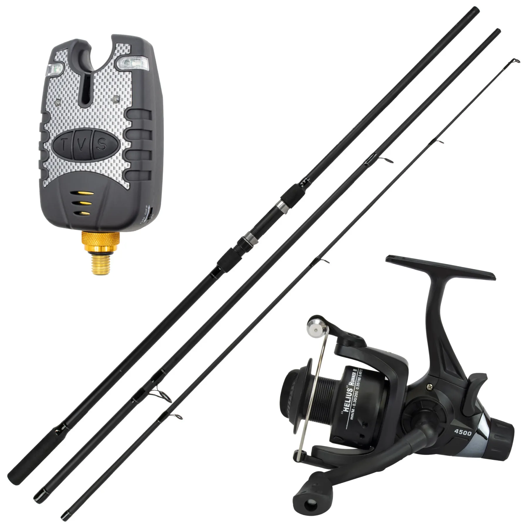 Carp Force Starter Pack Helius Runner III + Karpfenrute Black Phantow II + Bissanzeiger