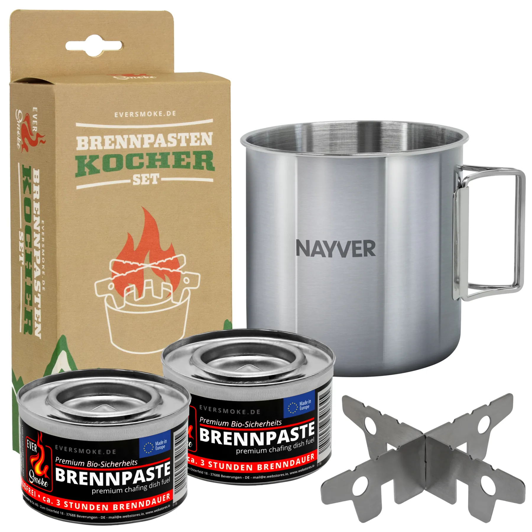 Eversmoke Notkocher für Brennpaste + Tasse Set
