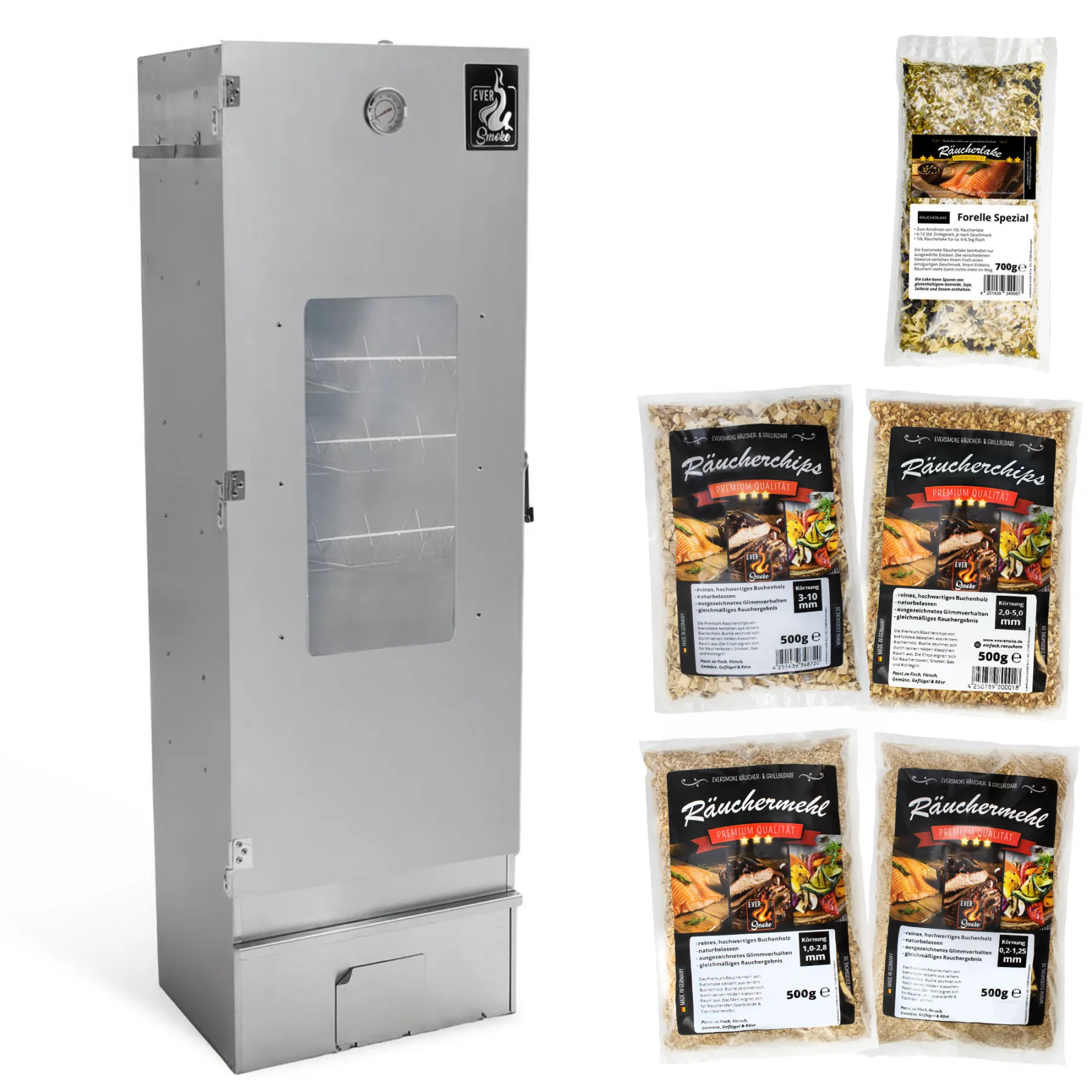 Eversmoke Räucherofen Excellent II Large Start Sichtfenster & Thermometer - 44x28x120cm